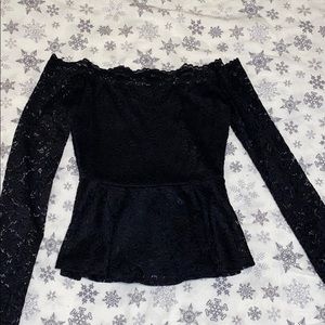 Black off the shoulders top